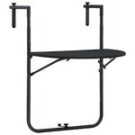 vidaXL Table de balcon Noir 60x64x83 5 cm Plastique Aspect de rotin