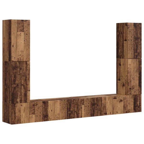 vidaXL Ensemble meuble TV 8 Pièces Bois Ancien Bois d'ingénierie