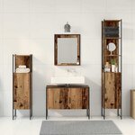 vidaXL Ensemble de mobilier de salle de bain avec porte 4 Pièces Marron