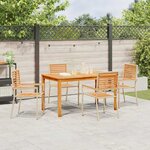 vidaXL Ensemble de salle à manger pour jardin 5 Pièces Beige Poly rotin