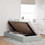 vidaXL Lit de Rangement avec matelas Gris clair 100 x 203 cm Velours