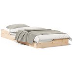 vidaXL Cadre de lit surélevé Marron 100 x 210 cm Bois massif en pin