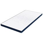 vidaXL Coussins de Matelas Blanc et Bleu 90 x 200 cm