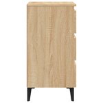vidaXL Tables de chevet pieds en métal 2 Pièces chêne sonoma 40x35x69 cm