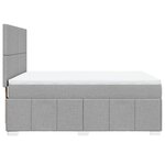 vidaXL Sommier à lattes de lit avec matelas Gris clair 140x200cm Tissu