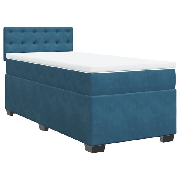 vidaXL Sommier à lattes de lit et matelas Bleu foncé 80x200 cm Velours