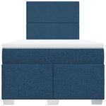 vidaXL Sommier à lattes de lit avec matelas bleu 120x190 cm tissu