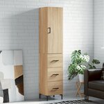 vidaXL Buffet haut Chêne sonoma 34 5x34x180 cm Bois d'ingénierie