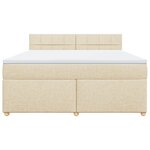 vidaXL Sommier à lattes de lit avec matelas Crème 180x200 cm Tissu