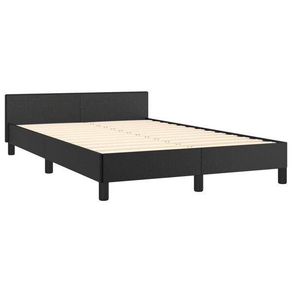 vidaXL Cadre de lit avec tête de lit noir 120x190 cm similicuir
