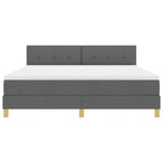 vidaXL Lit Box Spring avec Matelas & LED Gris foncé 180x200 cm Tissu