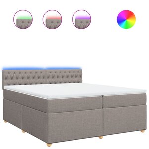 vidaXL Sommier à lattes de lit avec matelas Taupe 200x200 cm Tissu