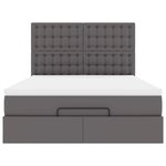 VidaXL Cadre de lit ottoman avec matelas gris 140x190 cm similicuir
