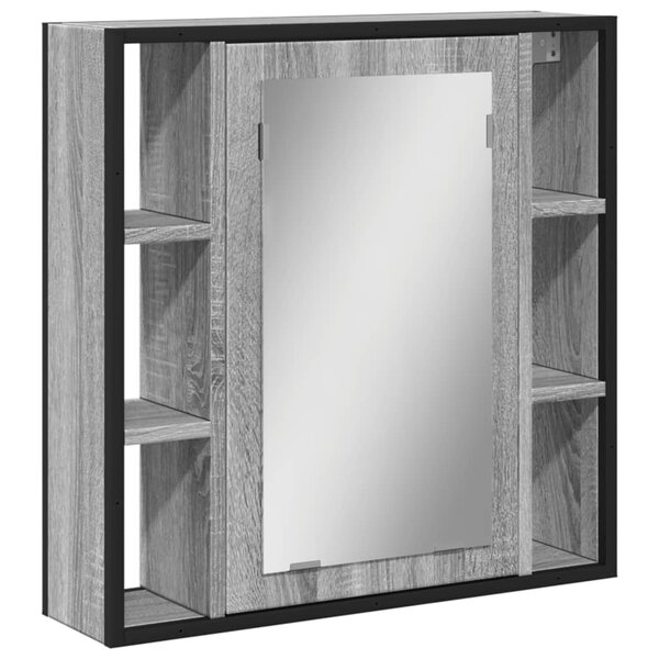 vidaXL Armoire à miroir de salle de bain sonoma gris bois d’ingénierie