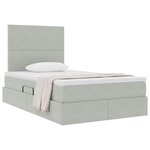 vidaXL Lit avec rangement et matelas Gris clair 120 x 190 cm Velours