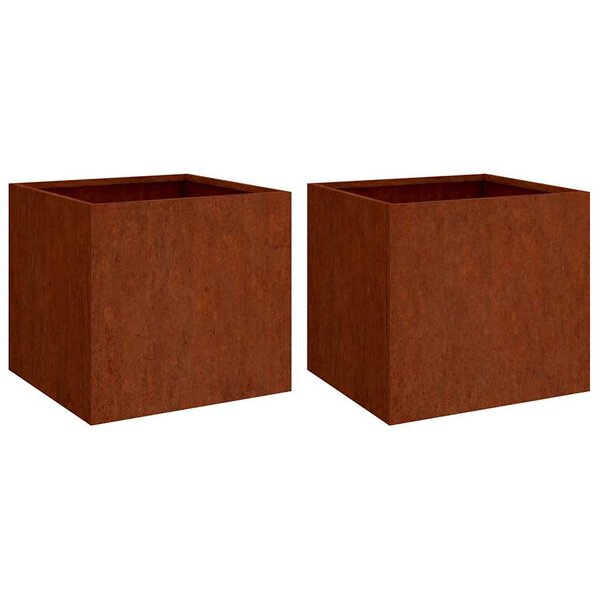 vidaXL Jardinières 2 Pièces 42x40x39 cm acier corten