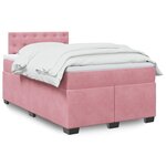 vidaXL Sommier à lattes de lit avec matelas rose 120x190 cm velours