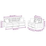 vidaXL Ensemble de canapés 2 Pièces avec coussins crème similicuir