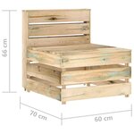 vidaXL Canapé palette de milieu de jardin bois de pin imprégné