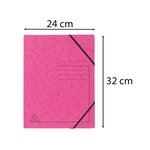 Chemise À Élastique Sans Rabats Carte Lustrée 355gm2 - A4 - Rose - X 25 - Exacompta