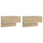vidaXL Tables de chevet murales 2 Pièces Chêne sonoma