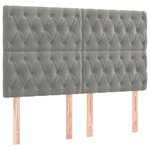 vidaXL Têtes de lit 4 Pièces Gris clair 80x7x78/88 cm Velours