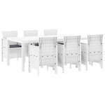 vidaXL Ensemble de salle à manger pour jardin 7 Pièces Blanc Rattan Polt