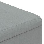 vidaXL Pouf de rangement avec coussin Gris clair 80 x 80 x 45 cm tissu
