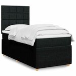 vidaXL Sommier à lattes de lit et matelas Noir 80x200 cm Tissu