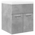 vidaXL Ensemble de meubles de salle de bain 2 Pièces gris béton