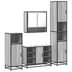 vidaXL Ensemble de meubles de salle de bain 4 Pièces sonoma gris