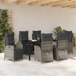 vidaXL Ensemble de salle à manger pour jardin 7 Pièces Gris Poly rotin