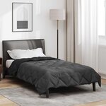 vidaXL Duvet d'été simple Noir et anthracite 220 x 155 cm Microfibre