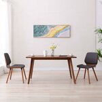Vidaxl chaises à manger lot de 2 gris tissu
