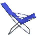 vidaXL Chaises pliables de plage 2 Pièces Tissu Bleu