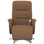 vidaXL Fauteuil inclinable de massage avec repose-pieds marron tissu