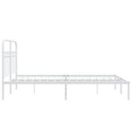 vidaXL Cadre de lit métal sans matelas et tête de lit blanc 135x190 cm