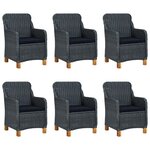 vidaXL Ensemble à manger 9 Pièces avec coussins résine tressée gris foncé