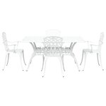 vidaXL Ensemble de salle à manger de jardin 5 pièces en aluminium coulé blanc
