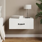 vidaXL Cabinet de chevet mural avec tiroir Blanc 49 x 34 5 x 20 cm