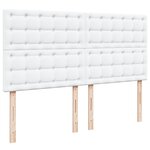 vidaXL Sommier à lattes de lit avec matelas Blanc 200x200cm Similicuir