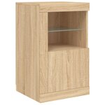vidaXL Buffet avec lumières LED chêne sonoma 142 5x37x67 cm