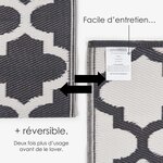 Tapis extérieur terrasse réversible - Tapis de jardin imperméable et résistant UV - Nola - Noir- 180x270 cm - HOMESCAPES