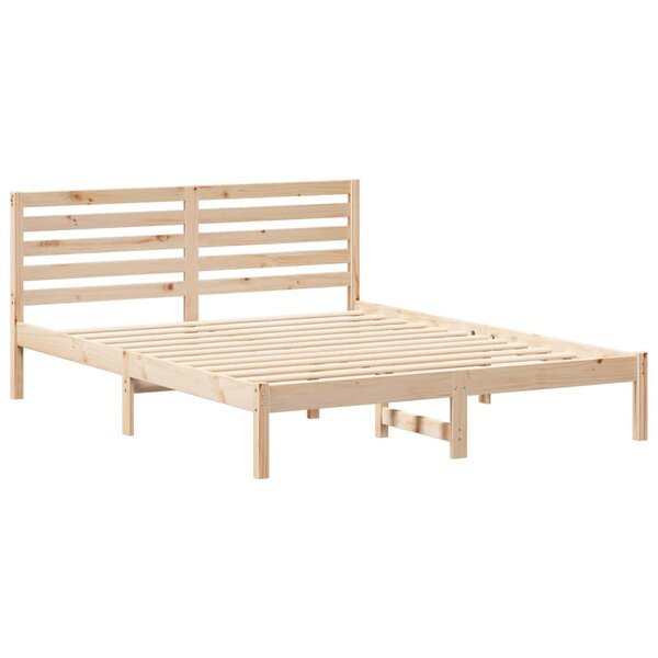 vidaXL Cadre de lit Marron 140 x 200 cm Bois massif en pin