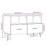 vidaXL Meuble TV Noir 80x36x50 cm Bois d'ingénierie