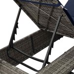 vidaXL Chaiselongue double avec toit et rideaux avec des rideaux Gris