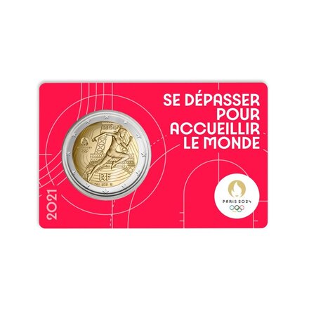Monnaie 2€ Commémorative BU 2/5 - Millésime 2021 - Jeux Olympiques de Paris 2024