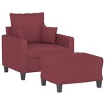 vidaXL Fauteuil avec repose-pied Rouge bordeaux 60 cm Tissu