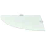 vidaXL Étagères d'angle 2 Pièces et supports chromés Verre Blanc 25x25 cm