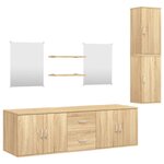 vidaXL Ensemble de meubles salle de bain 7 Pièces chêne bois d'ingénierie